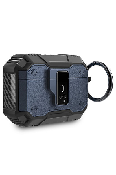 Nezih Case Apple AirPods Pro 3 Compatible Carbon Fiber Textured Shock-Absorbing Airbag Protection Tpu Armor Case