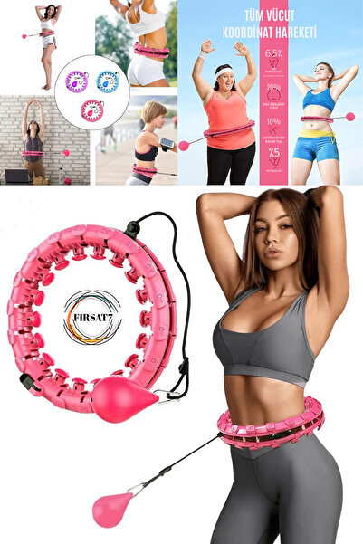 Fırsat7 24 Parça Hulahop Egzersiz Çemberi Egzersiz Halkası Ağırlıklı Bel Karın Kalça Bölgesi Ayarlanabilir