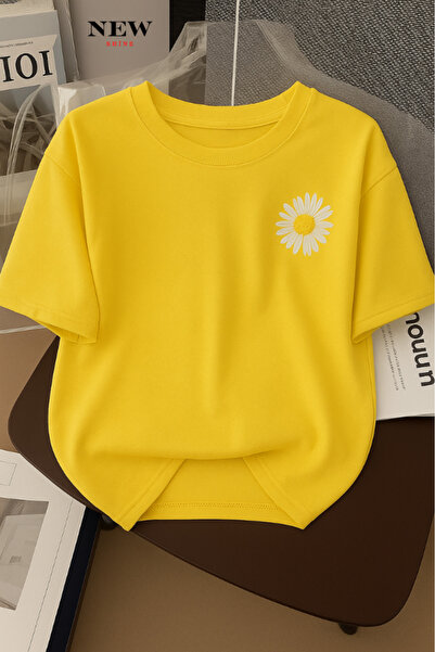 New Shine Tricou oversize cu imprimeu Daisy