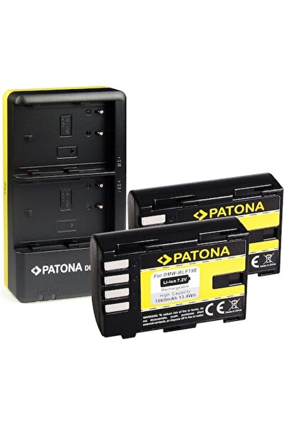 Patona Încărcător dual USB cu 2 baterii DMW-BLF19E pentru Panasonic Lumix GH5...