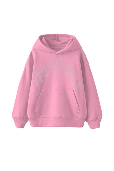 Fer Valiant Hanorac unisex supradimensionat cu glugă, cu imprimeu curbat cu p...