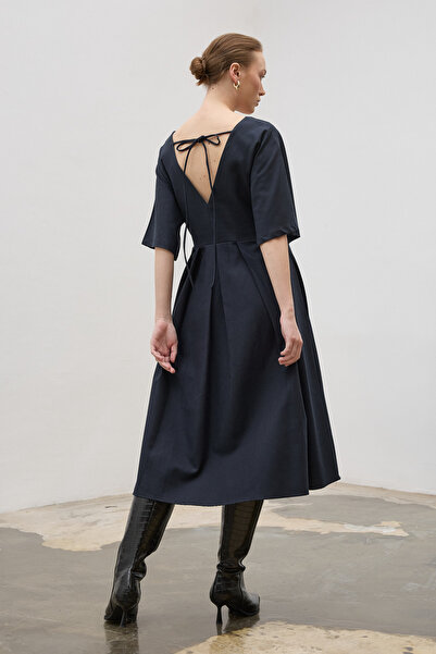 LADYA COLLECTION Μπλε ναυτικό φόρεμα μίντι Amara