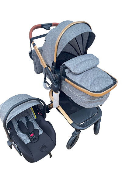 Krista 3 in 1 stroller with reversible handle, convertible into a stroller-sport and shell, 517 Gray