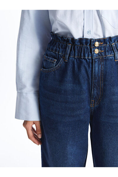 LC Waikiki Slouchy Fit Women's Jean Trousers with Elastic Waist