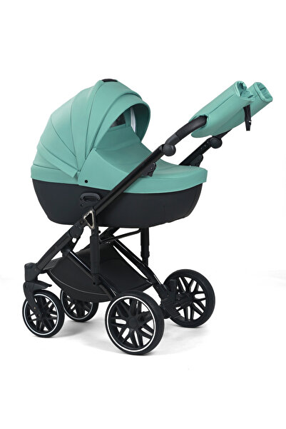 L-Sun 3 in 1 Stroller, G8 Luxury Green, reversible, with suspensions, leather