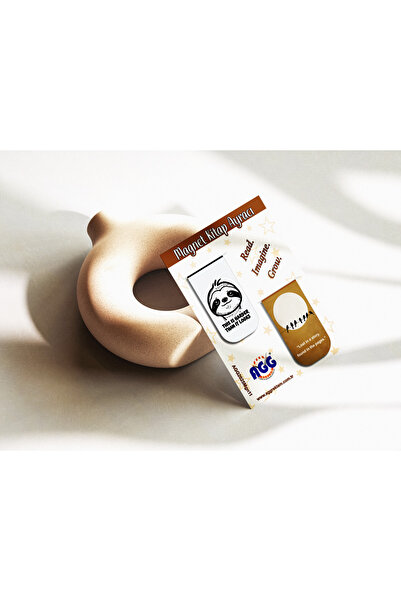 AGG Reklam مجموعة من 2 علامات كتب مغناطيسية بتصميم الاستكشاف