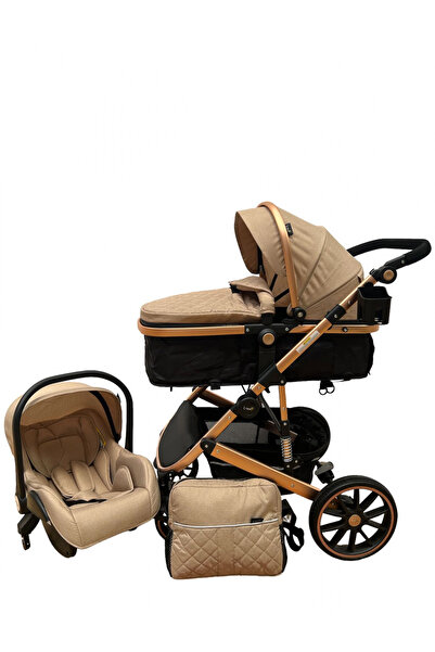L-Sun 3 in 1 Stroller, with suspensions, convertible landou-sport, T4 cream/black