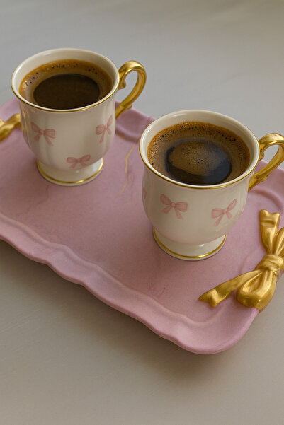 Phellos Y2K, with Gold Ribbon, Pink Marble Pattern Mini Cup and Jewelry Tray, Organizer