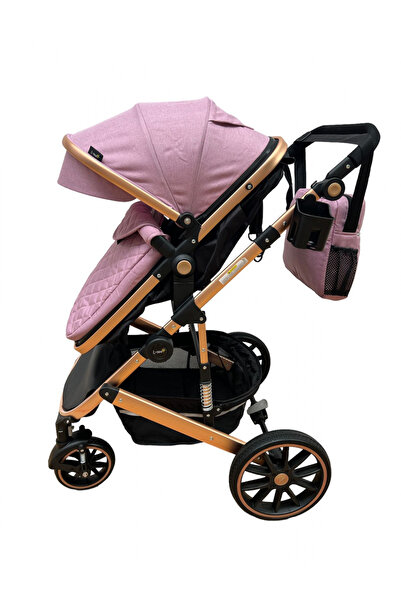 L-Sun 3 in 1 Stroller, with suspensions, convertible landou-sport, T4 pink/black