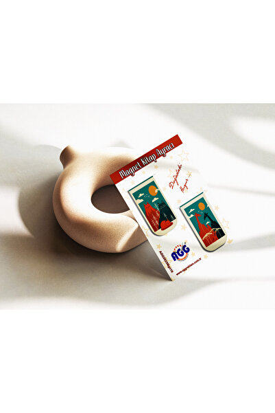 AGG Reklam مجموعة من 2 علامات كتب مغناطيسية (مغناطيسية) ذات طابع طبيعي