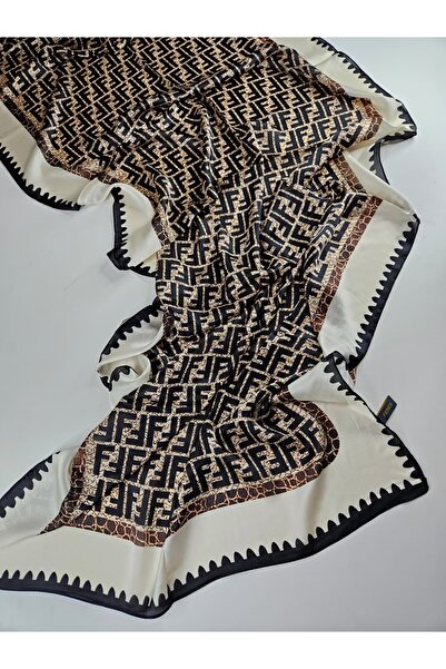 Shiva Scarfs Premium F Desen İpek Vual Şal Silk Scrafs Shawl Hijab