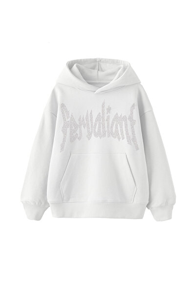 Fer Valiant سويت شيرت ستار ستون للجنسين مطبوع قصة فضفاضة بغطاء رأس