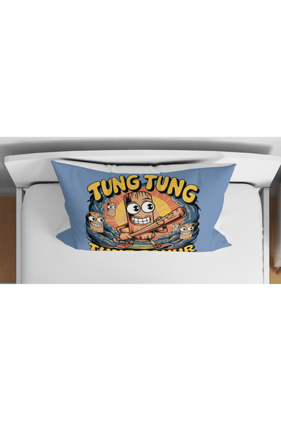 Erays Home Tung Tung Sahur Patterned 3D Digital Printed Single Duvet Cover Set Sleeping Set