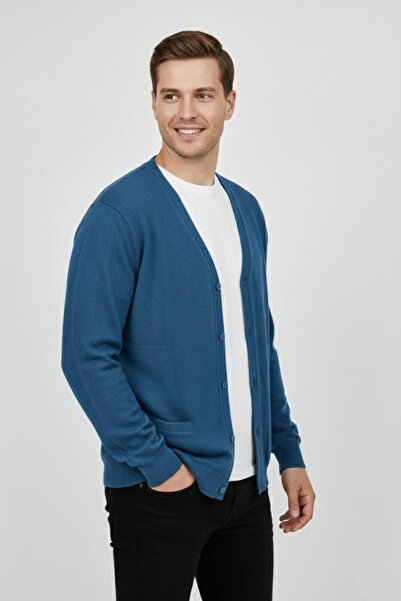 BAGLAN Men's Sports Thessaloniki Buttoned Cardigan Regular Fit Bgl-St04873