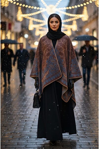 DU A shawl made from a cashmere and wool blend, a closed-end scarf suitable for autumn, winter, and cold weather.