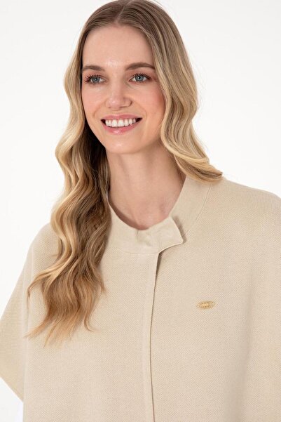 U.S. Polo Assn. Women's Stone Knitwear Poncho Tekspor195405.8