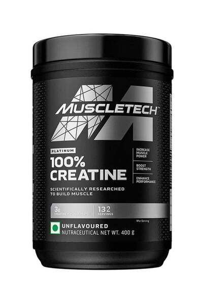 MUSCLETECH بلاتينيوم 100% كرياتين أحادي الهيدرات بدون نكهة 400 غرام، 132 حصة 3 غرام لكل حصة