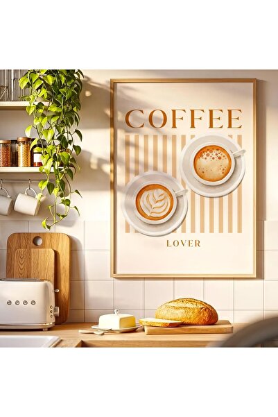 Esci Design Pictură maro înrămată în rama - Pictură pentru bucătărie - Artă de perete pentru bucătărie - Pictură în tendințe - Maro 1004