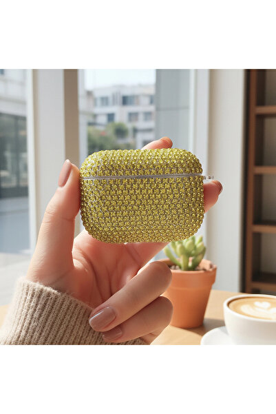 CaseOnn حافظة ابل ايربودز برو 3 كريستال ستون ذهبية لامعة