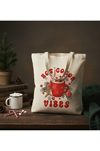 PRİNTOPİA DESİGN New Year Merry Christmas Themed Linen Tote Bag – Durable |   Environmentally Friendly |   Gift Option