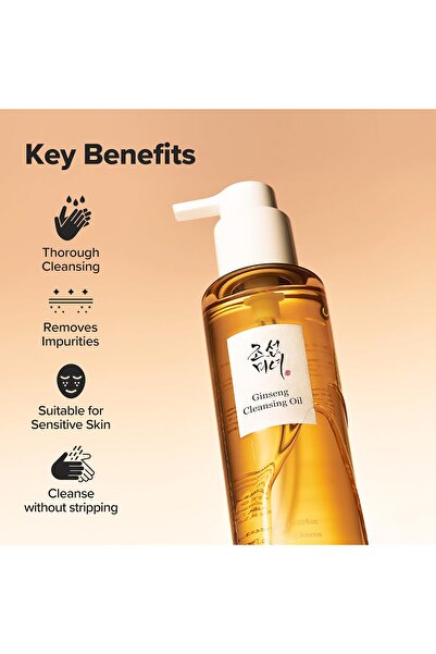 TOPONEE Ginseng Cleansing Oil - Waterproof Makeup Remover for Sensitive & Acne-Prone Skin, 210 ml
