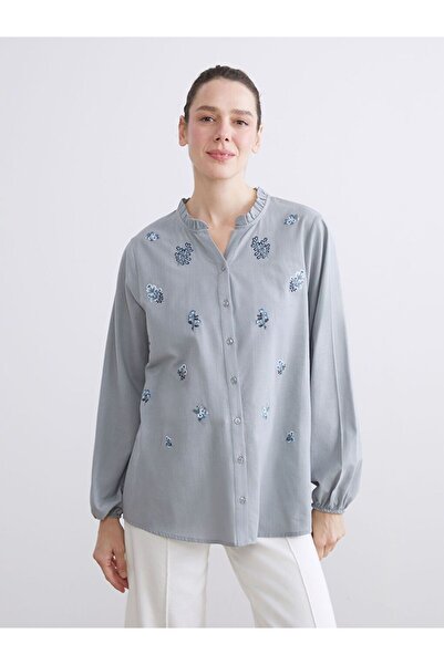 LC Waikiki LCW Grace Kaçık Yaka Çiçekli Kadın Gömlek