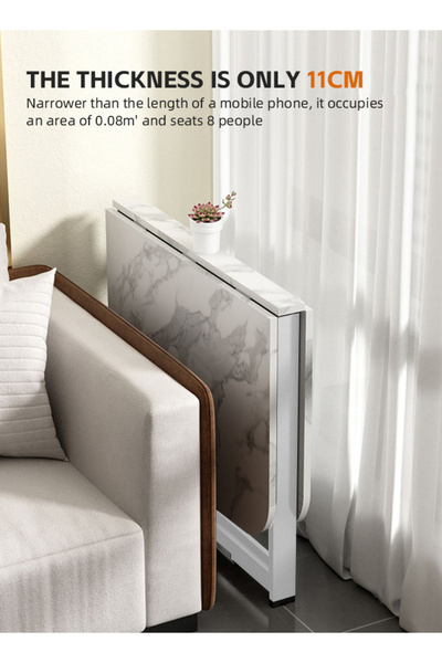 Ammar Space Folding Dining Table in 3 Forms Kitchen Table Dining Table Multifunctional Extension 100x60x75cm