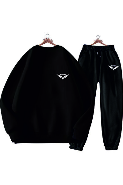 HOFFNUNG Casual Crew Neck Top and Sweatpants Set - Solid Color Tiny Bird Full Sweatshirt