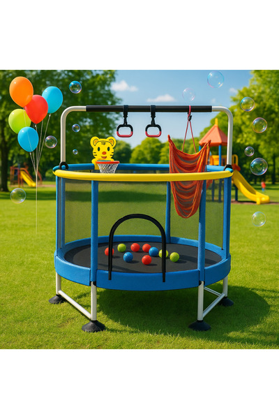 LUDIRO Παιδικό τραμπολίνο, μπασκέτα, κούνια και αξεσουάρ, υποστηρίζει 200 ​​κ...