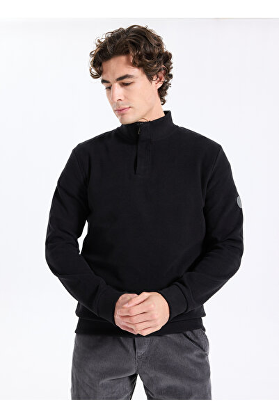 Lee Cooper Mock Neck Black Men's Sweatshirt 261 Lcm 241068 Luke Black