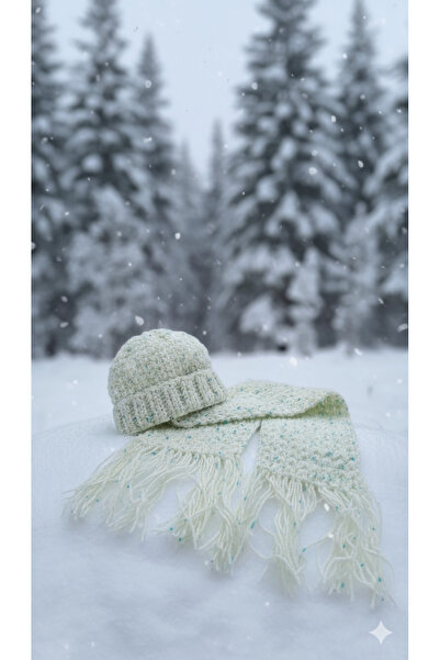 Yalçınoğlu Kids Hand Knitted Wool Children's Scarf Beanie Set |   3-8 Years Old |   Handmade Winter Set |   Warm Holder Winter Set I