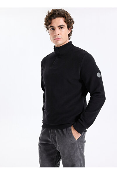 Lee Cooper Mock Neck Black Men's Sweatshirt 261 Lcm 241068 Luke Black