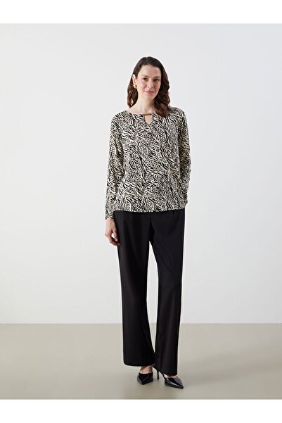 LC Waikiki Lcw Grace Crew Neck Patterned Blouse