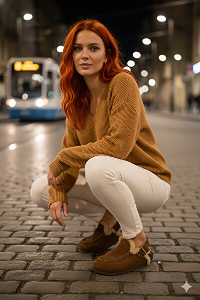 Manijero Premium Alba Series Cured Genuine Leather Soft Footbed Closed Front Sandals Slippers Tan