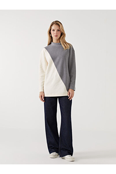 LC Waikiki Mock Neck Color Block Women's Tunic