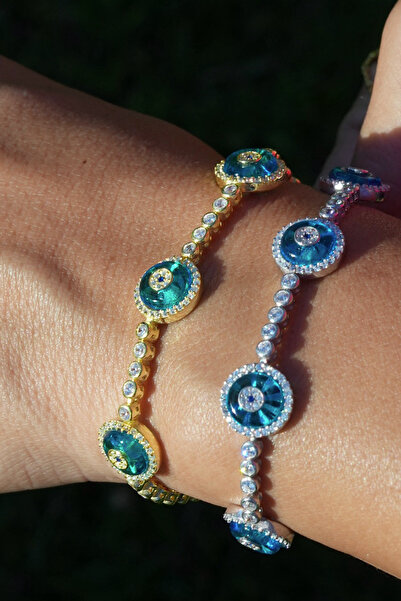 MiamiJewelry 925 Ayar Gümüş 14k Gold Kaplama Nazar Bileklik