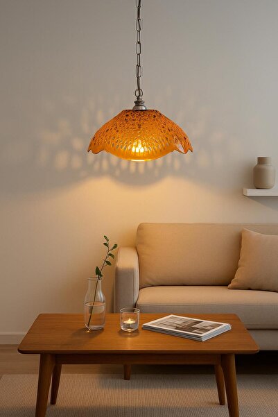 Depa Bal Rengi Akrilik Avize Modern Dekoratif Aydınlatma 35x35x12 cm