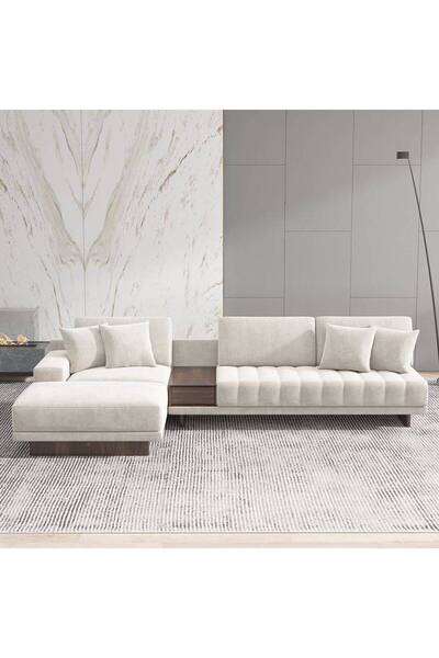 homejoyz Harmony Corner Sofa – Off White/Gray – 300×150cm – Chanel