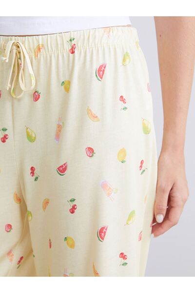 LC Waikiki Lcw Dream Buy Lastikli Printed Women's Capri Pajama Bottoms