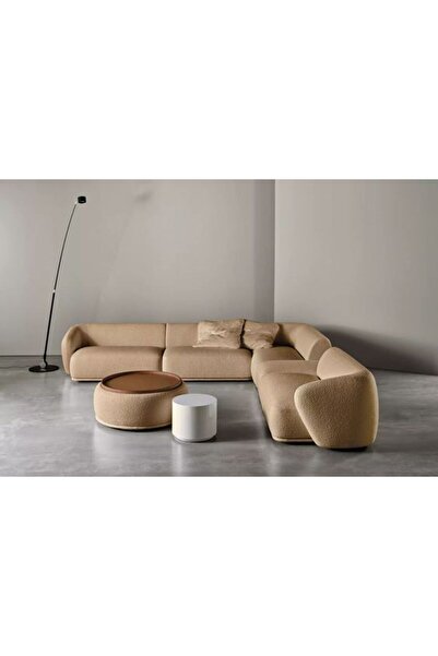 homejoyz Rawnak Corner Sofa – Caramel – 300×150cm – Velvet