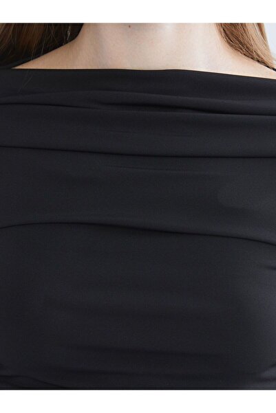 LC Waikiki Lcw Vision Boat Neck Gathered Blouse