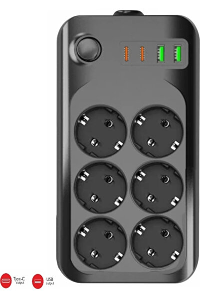 WINNBOSS 3421 Termal Akım Kısa Devre Korumalı 6lı Priz 2xUsb 2xType-C 2mt Ana...