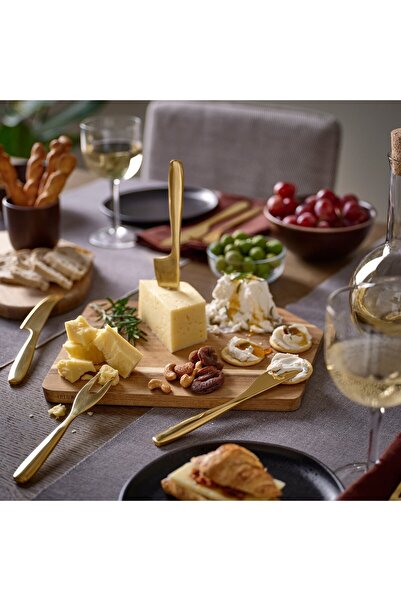 Generic Cheese knife, set of 4, brass-colour