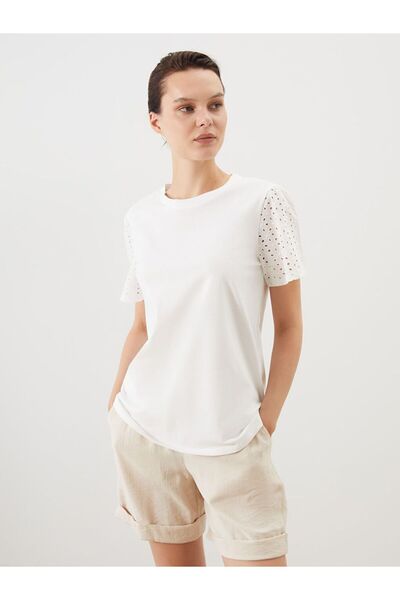 LC Waikiki Openwork 100% Cotton Women's T-Shirt