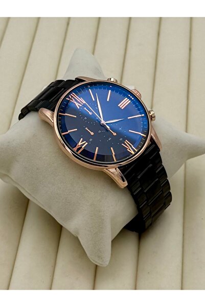 DEEPWELL Black Color Roman Numeral Men's Wrist Watch with Bracelet Gift Deepq40