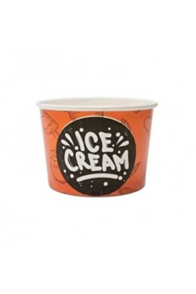 OEM Pahare de înghețată din hârtie portocalie 200 cc, set 50 buc.