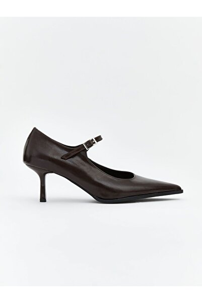 LC Waikiki Koor Leather Look Pointed Toe Women's Heeled Shoes