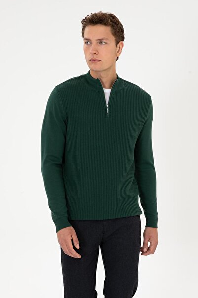 U.S. Polo Assn. Pulover pentru bărbați verde închis TEKSPOR222811.5