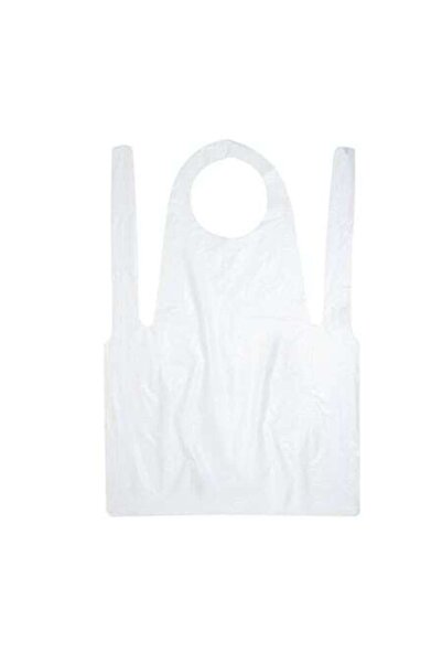 OEM Disposable white protective aprons, HDPE, 100 pcs/set