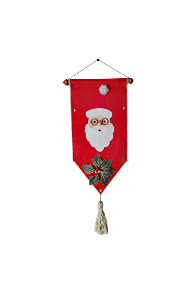 HandmadeDomideco Felt Christmas Decoration with Santa Claus and Decorative Leaves